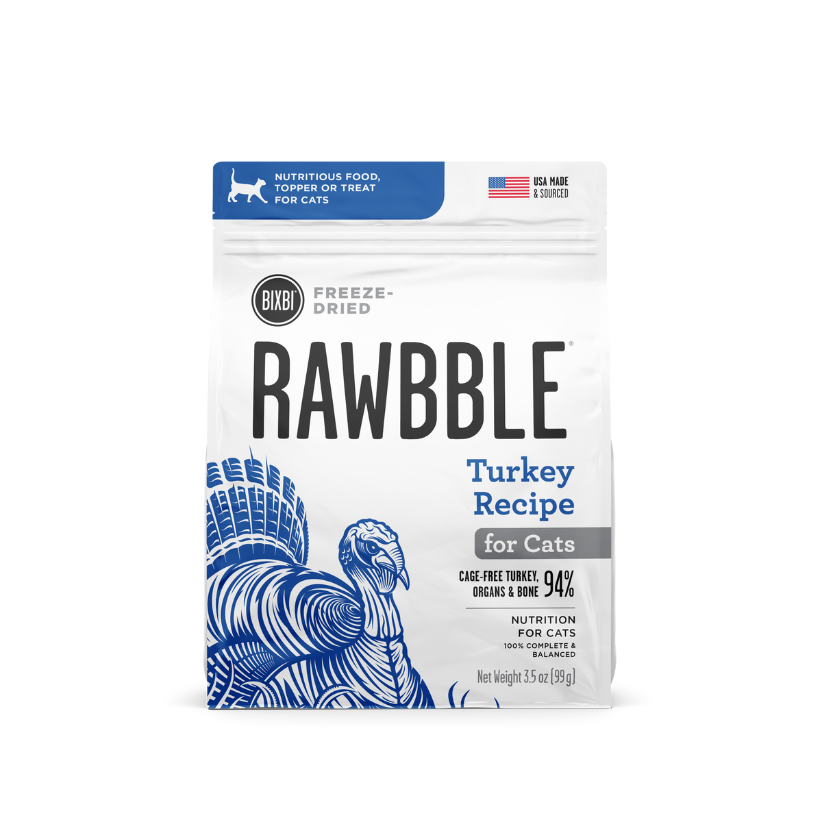Bixbi Rawbble Freeze-Dried Grain Free Turkey Cat Food