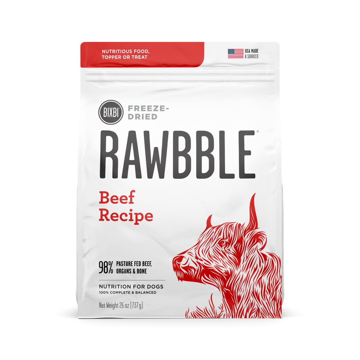 Bixbi Rawbble Freeze-Dried Beef Dog Food