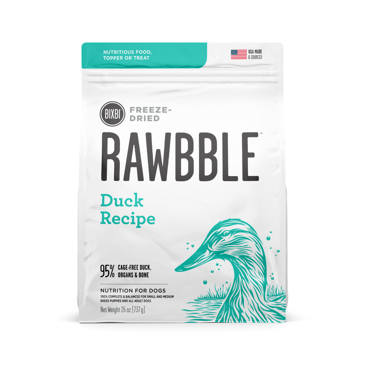 Bixbi Rawbble Freeze-Dried Duck Dog Food