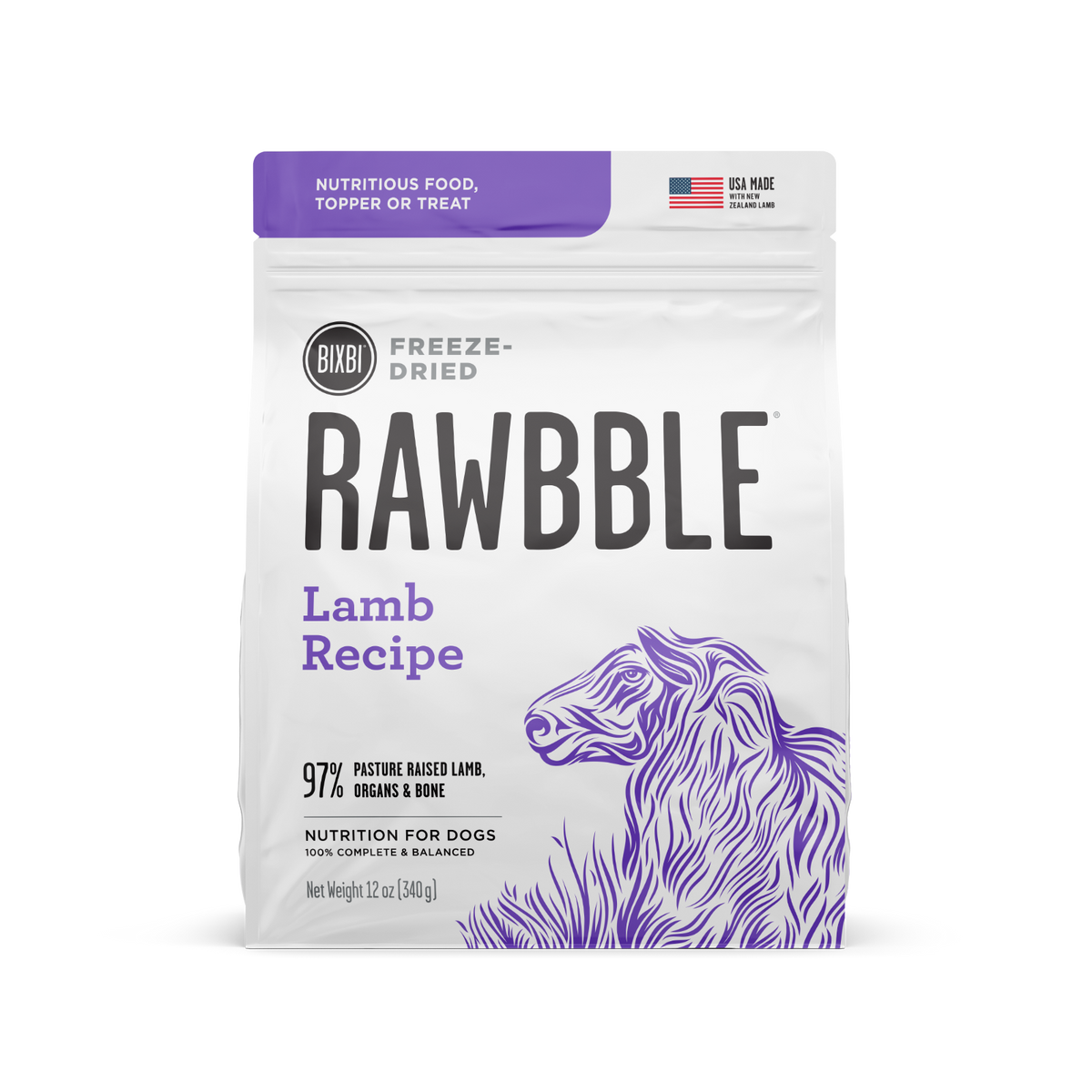 Bixbi Rawbble Freeze-Dried Lamb Dog Food