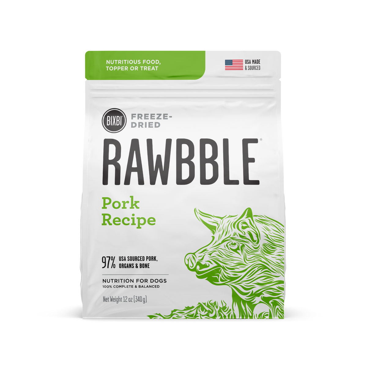 Bixbi Rawbble Freeze-Dried Pork Dog Food