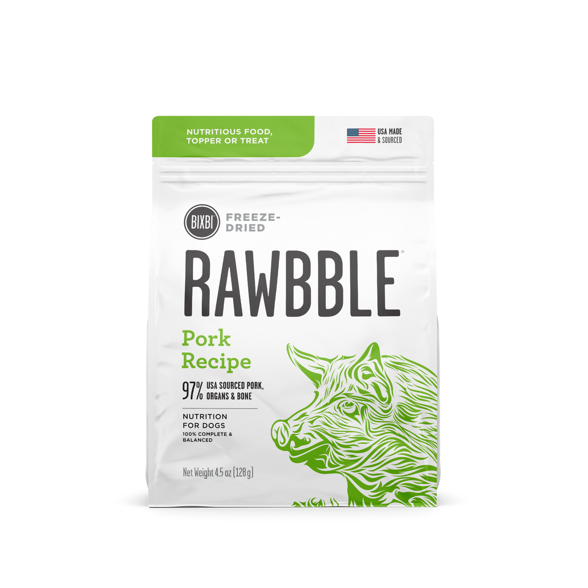 Bixbi Rawbble Freeze-Dried Pork Dog Food