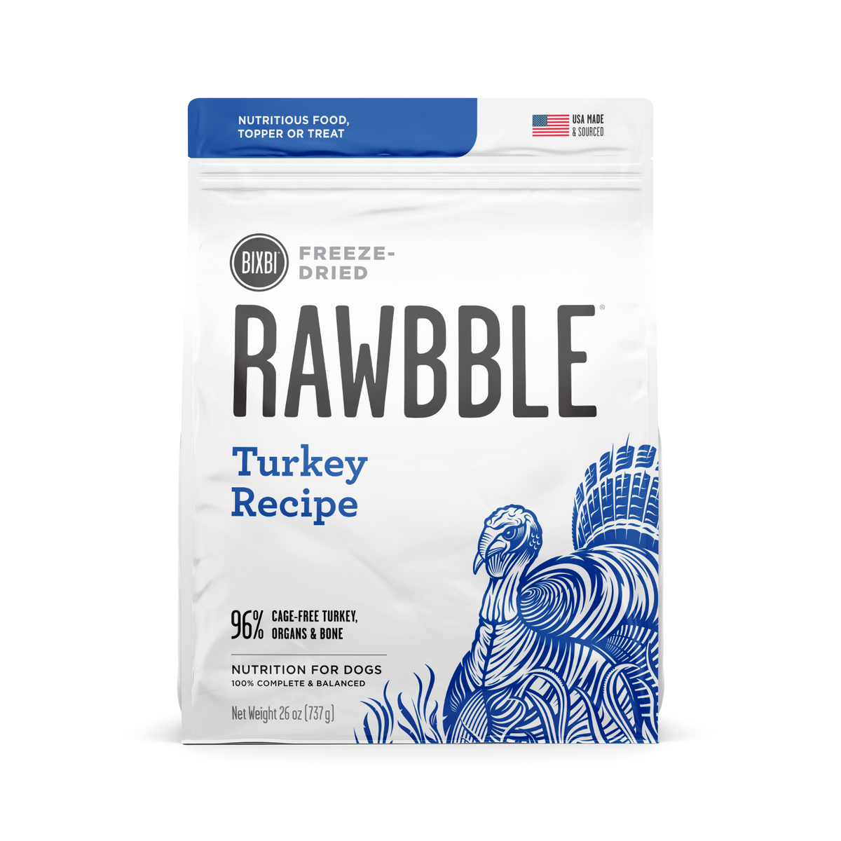 Bixbi Rawbble Freeze-Dried Turkey Dog Food