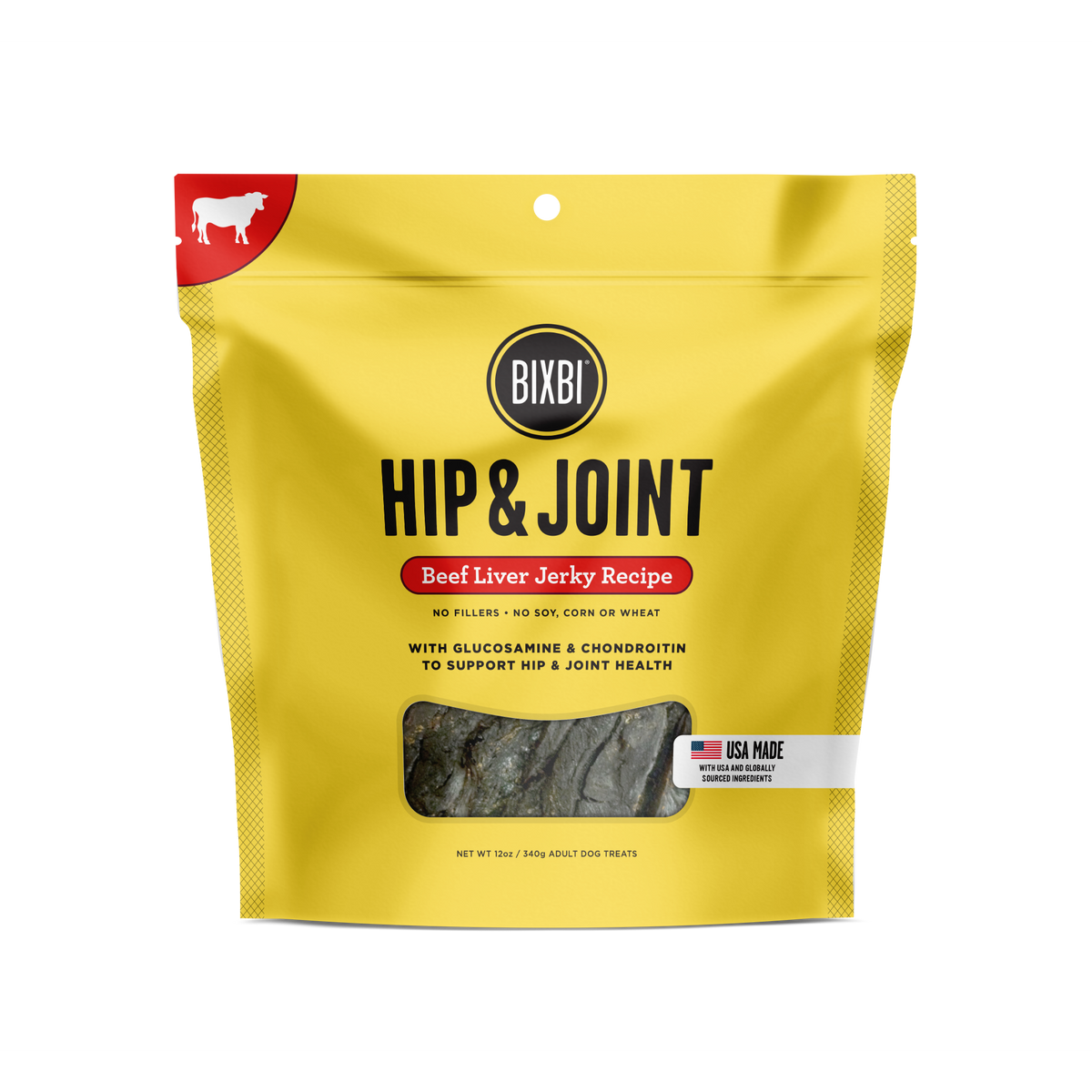 Bixbi Hip &amp; Joint Beef Liver Jerky Dog Treats