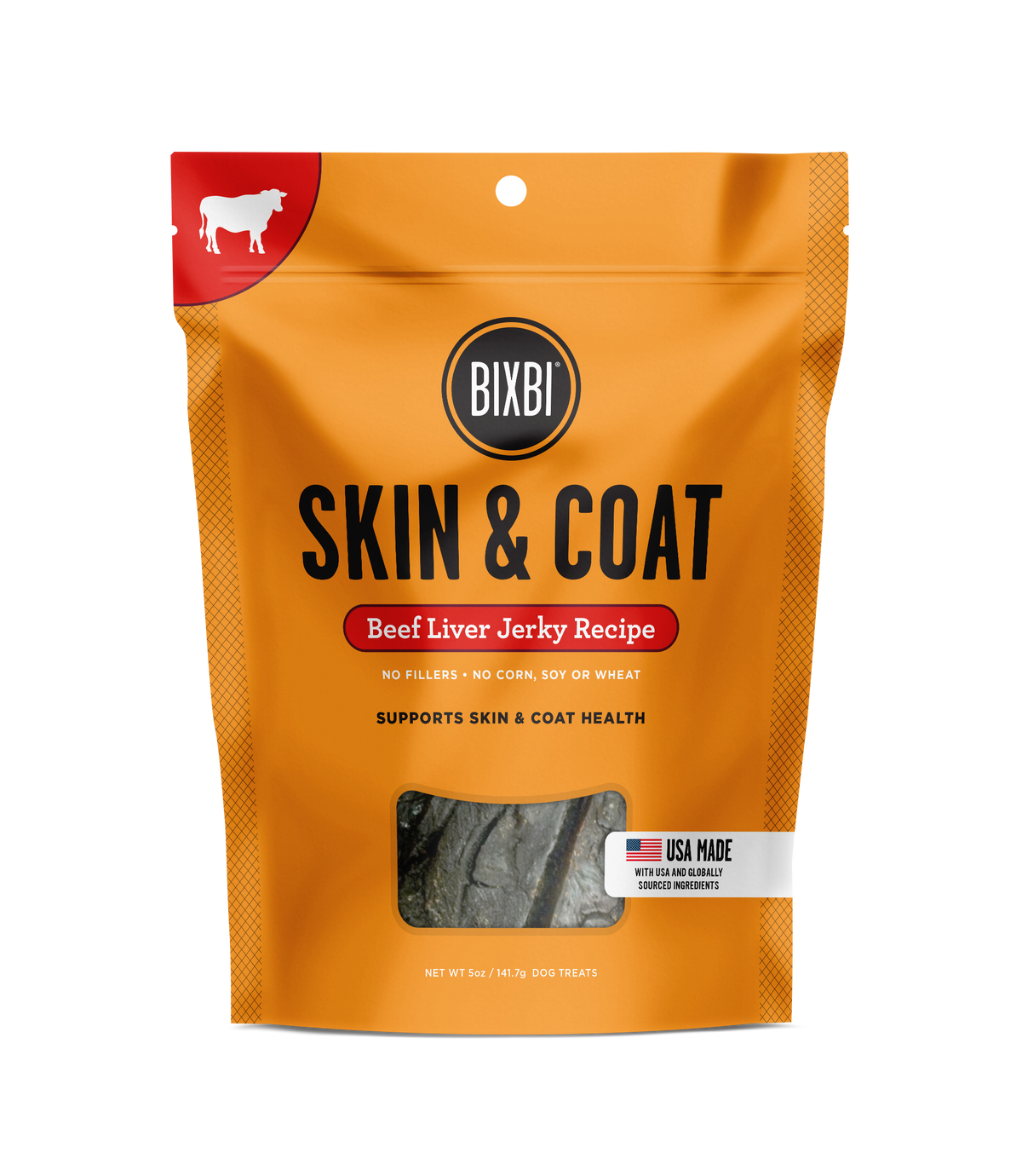 Bixbi Skin &amp; Coat Beef Liver Jerky Dog Treats