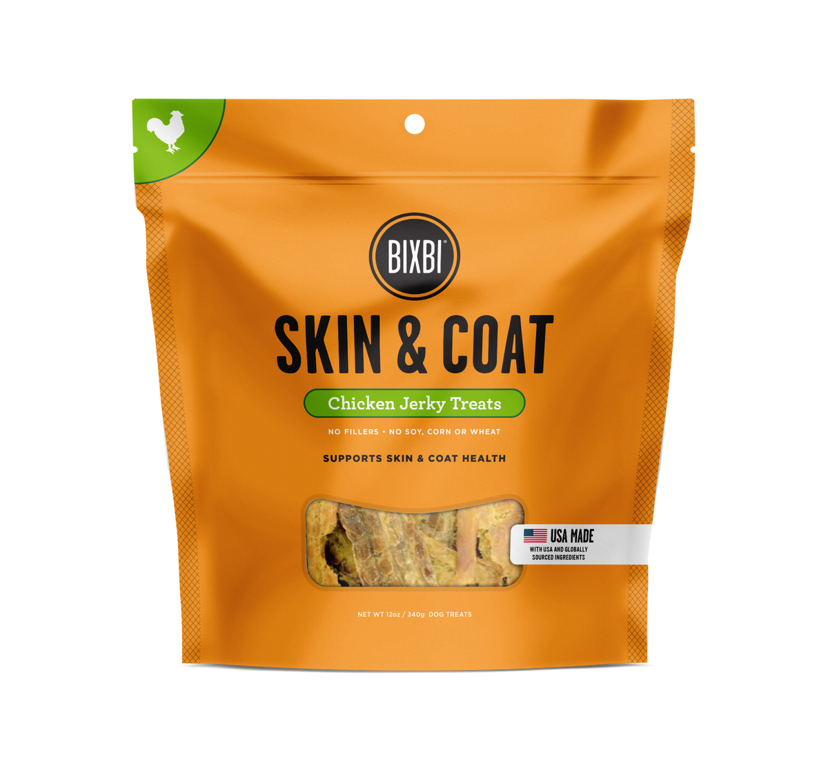 Bixbi Skin &amp; Coat Chicken Jerky Dog Treats
