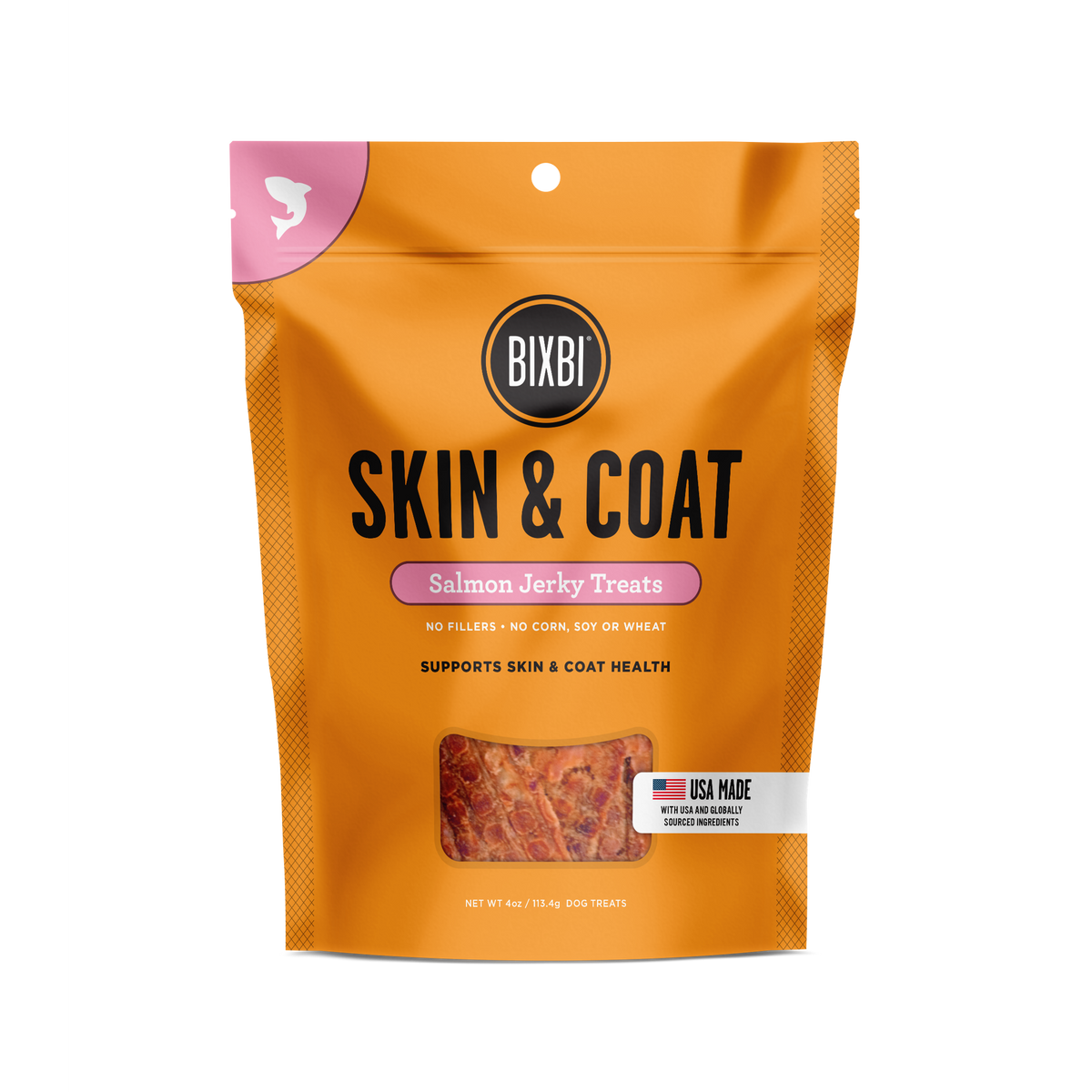 Bixbi Skin &amp; Coat Salmon Jerky Dog Treats