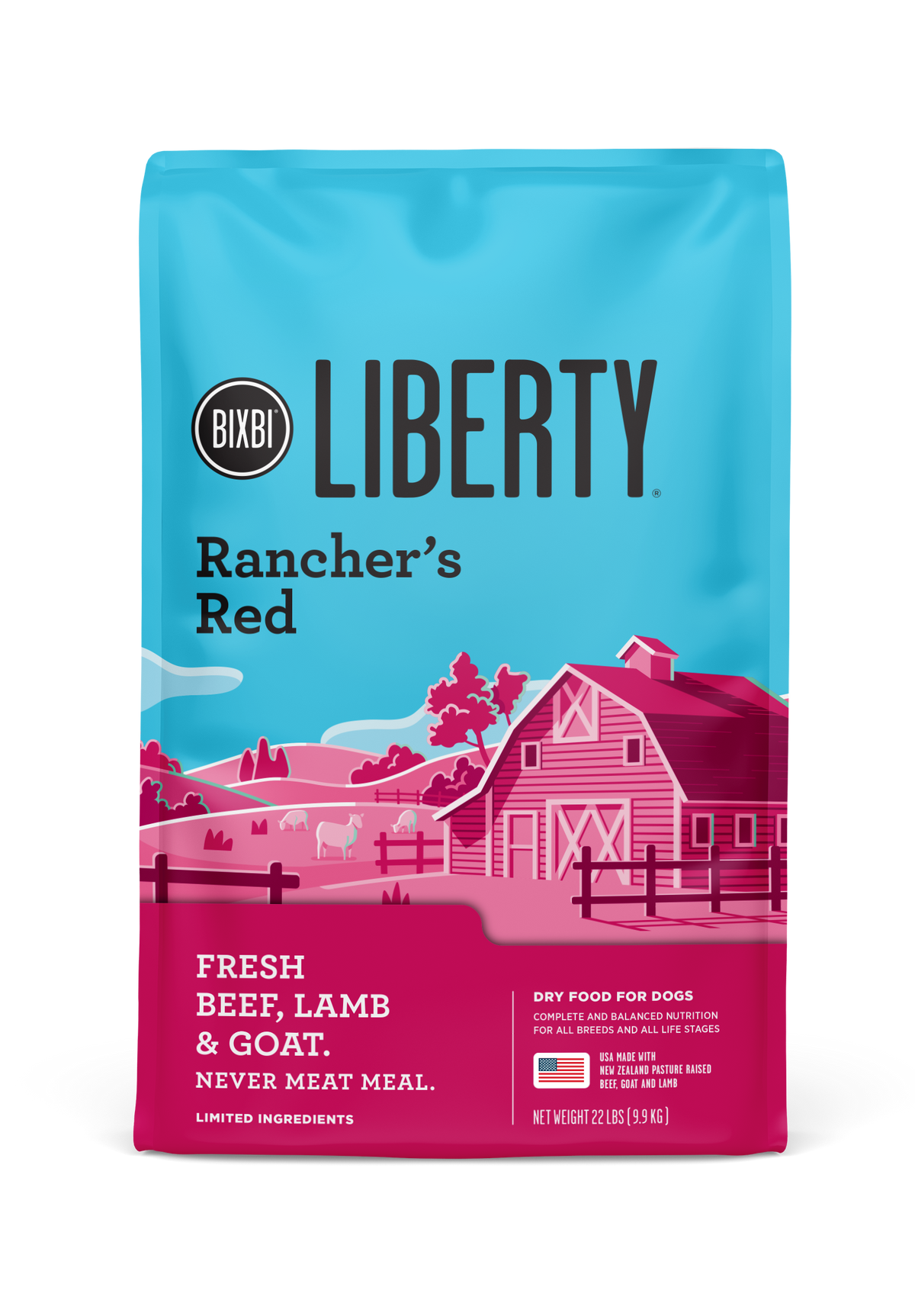 Bixbi Liberty Ranchers Red Beef, Lamb &amp; Goat Dog Food