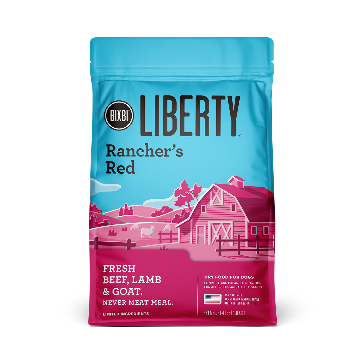 Bixbi Liberty Ranchers Red Beef, Lamb &amp; Goat Dog Food