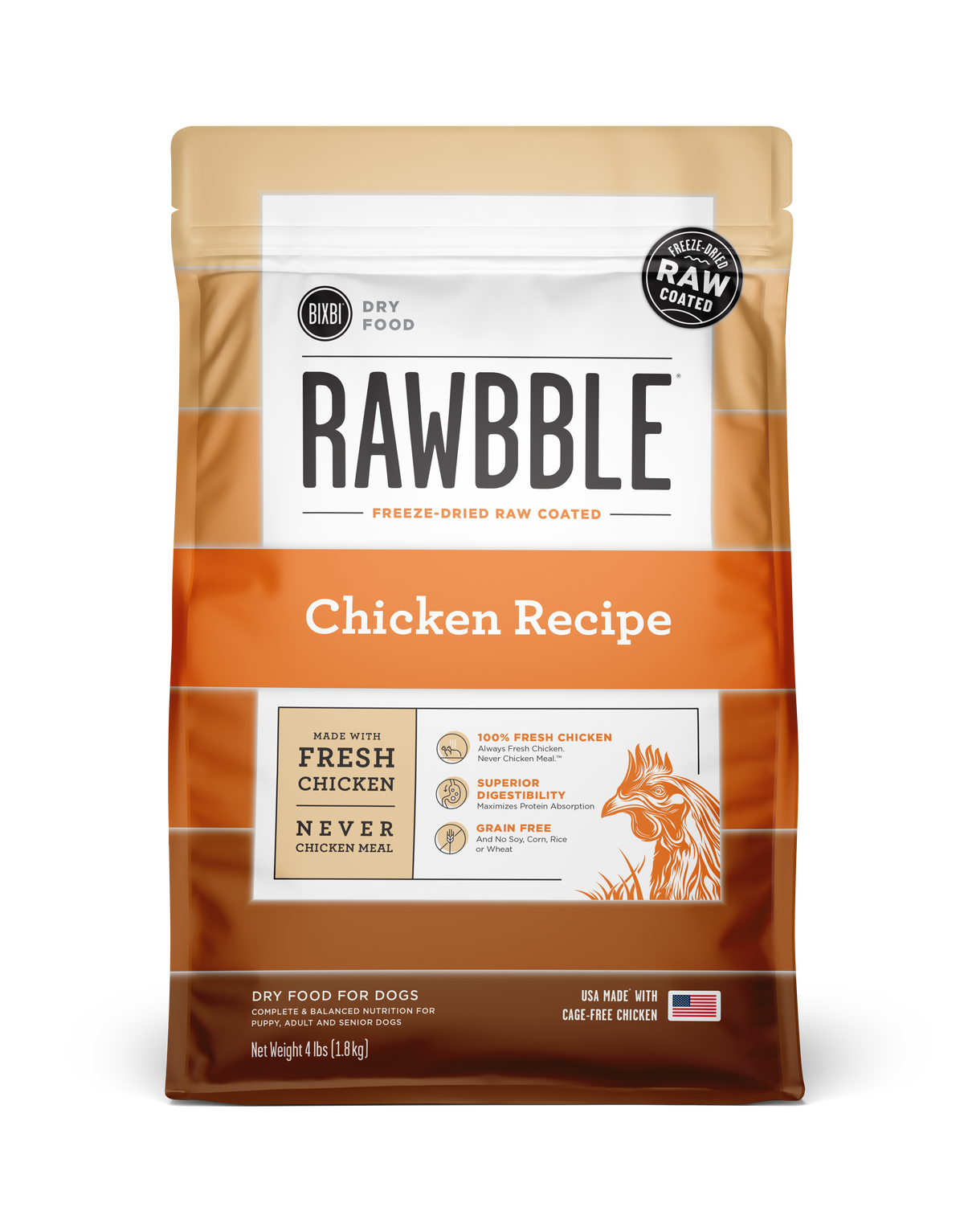 Bixbi Rawbble Freeze-Dried Raw Coated Grain Free Chicken Dog Food
