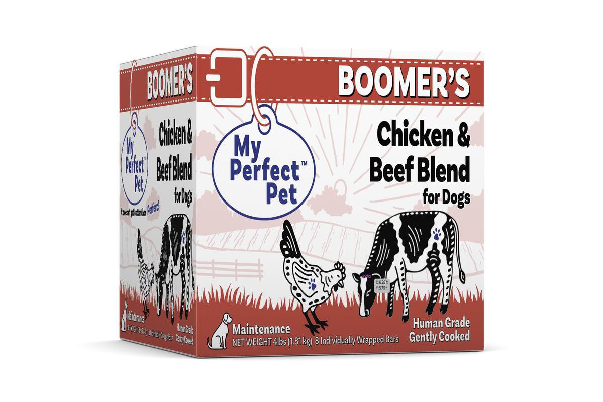My Perfect Pet Boomer&#39;s Gently Cooked Chicken &amp; Beef Frozen Dog Food