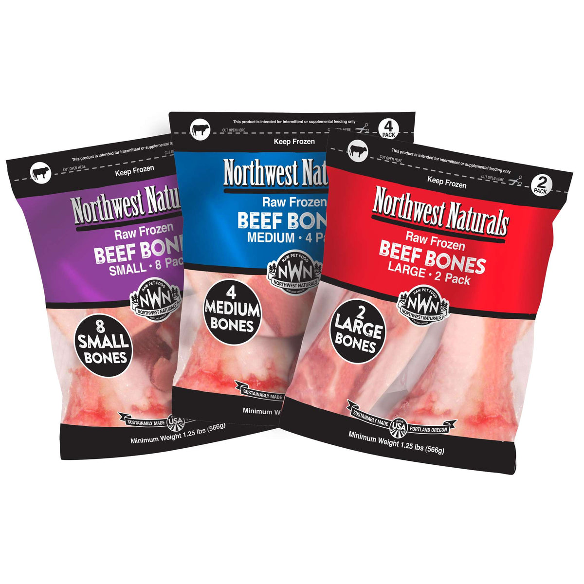 Northwest Naturals Frozen Raw Beef Bones Dog Chews