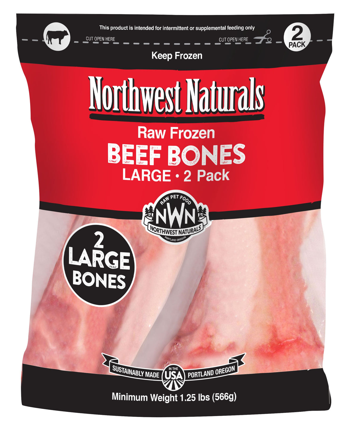 Northwest Naturals Frozen Raw Beef Bones Dog Chews
