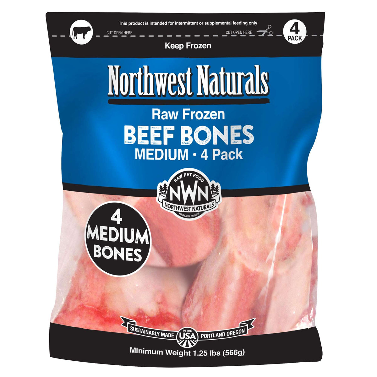 Northwest Naturals Frozen Raw Beef Bones Dog Chews