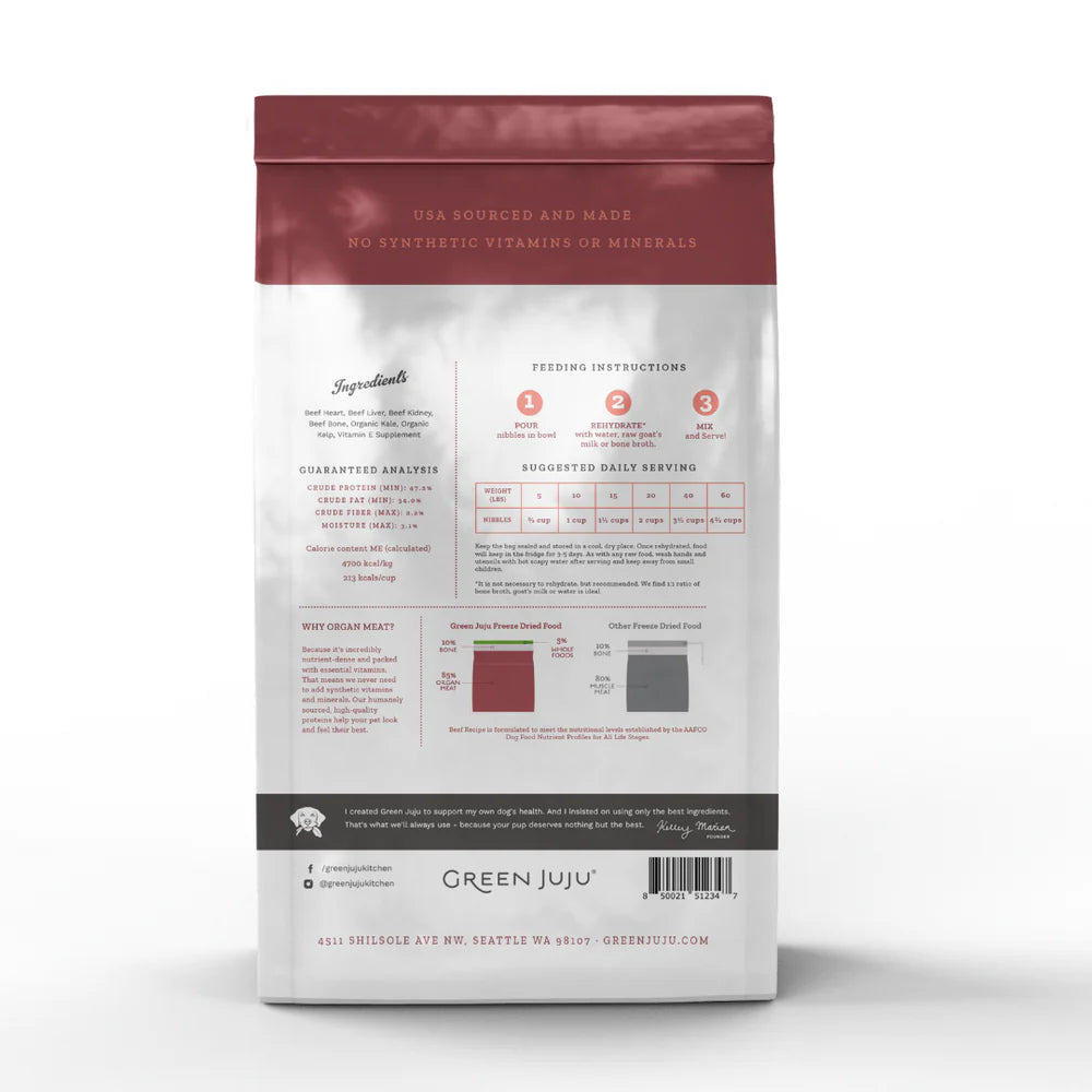 Green Juju Freeze-Dried Raw Beef Dog Food