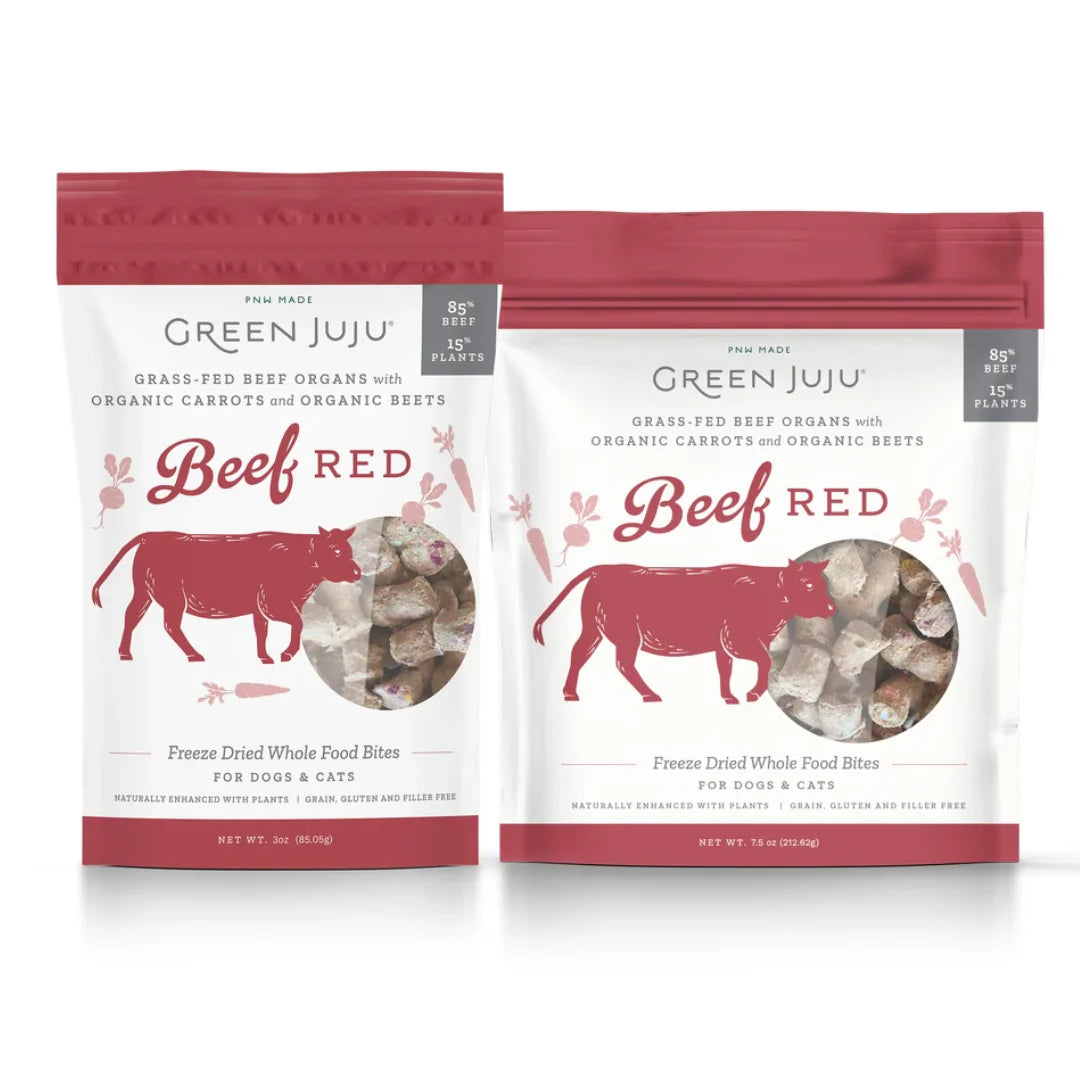 Green Juju Freeze-Dried Beef Red Dog &amp; Cat Whole Food Bites