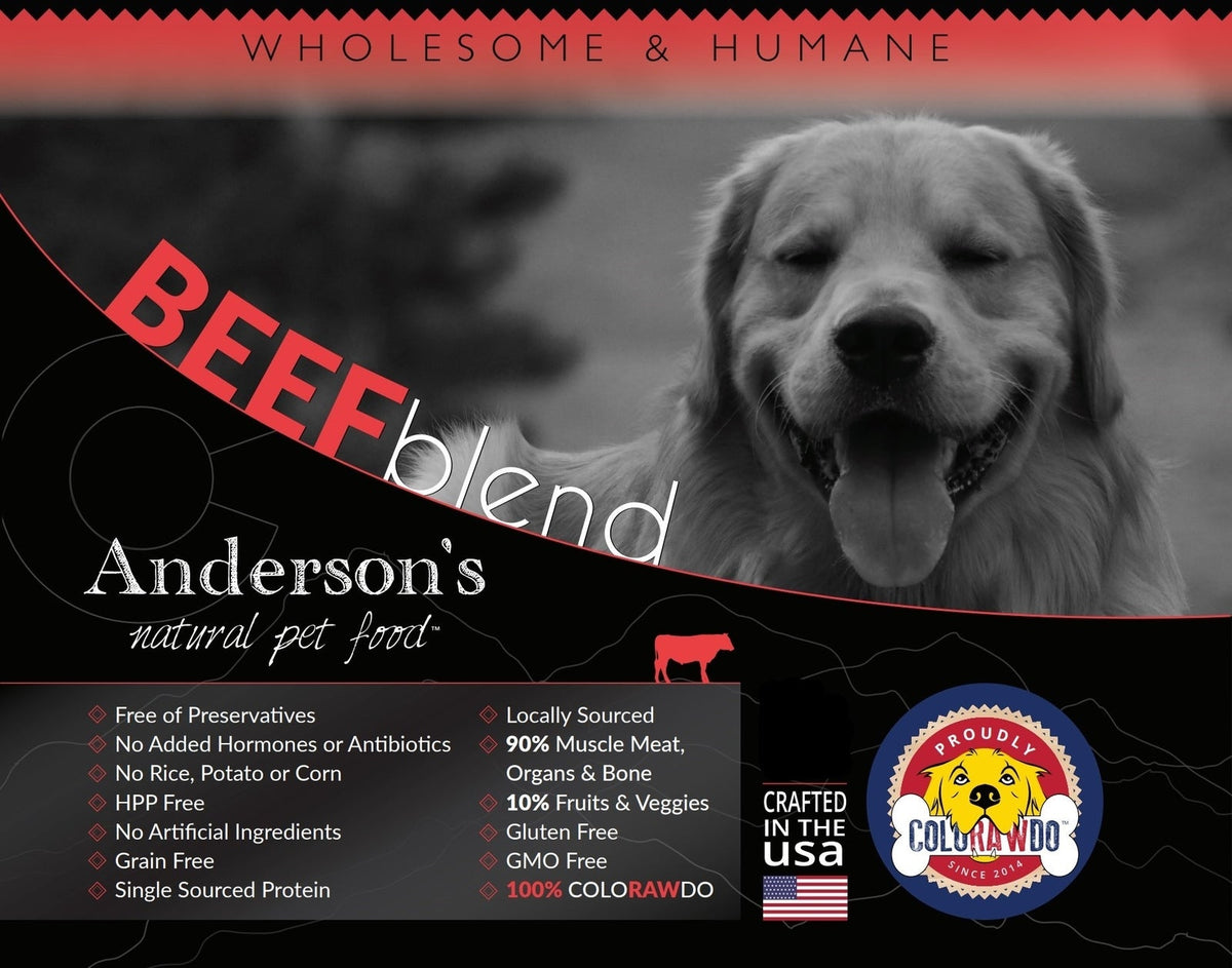 Anderson&#39;s Colorado Grass-Fed Beef Blend Frozen Raw Dog Food