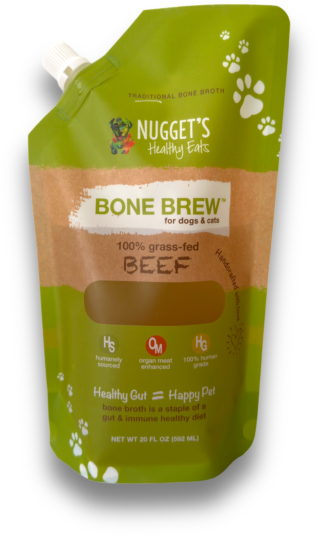 Nugget&#39;s Healthy Eats Dog &amp; Cat Frozen Bone Brew Beef Broth