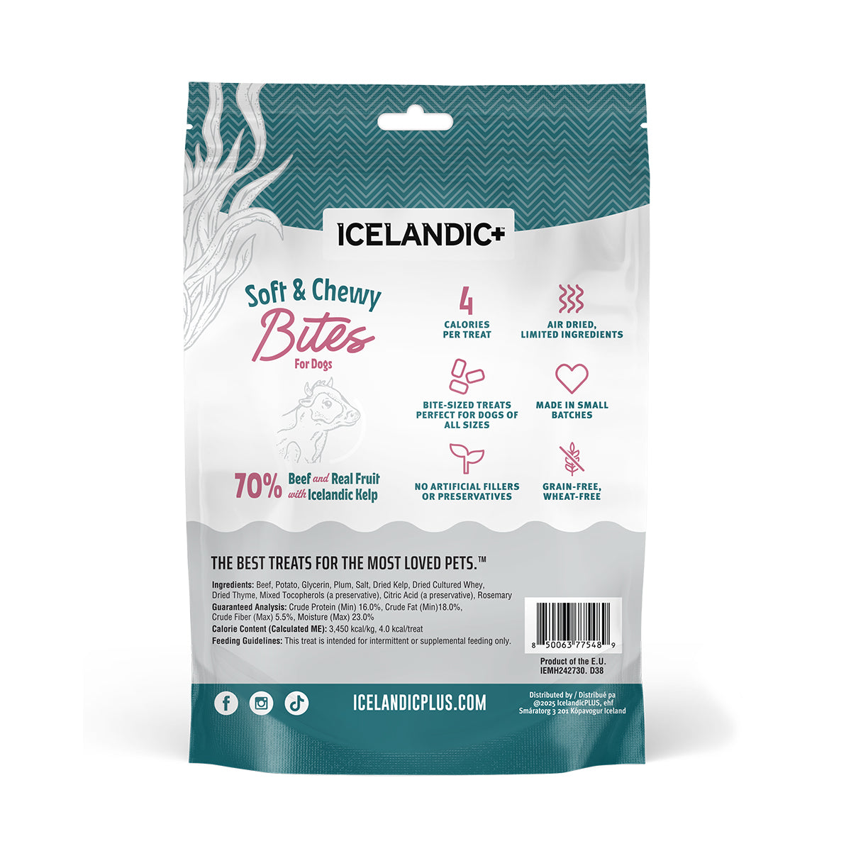 Icelandic+ Soft & Chewy Bites Beef, Plum & Kelp Dog Treats