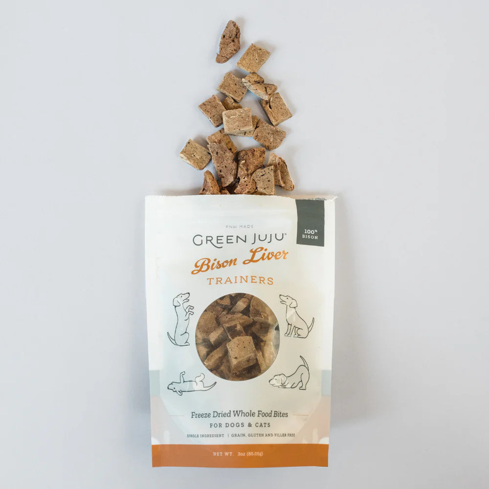 Green Juju Freeze-Dried Bison Liver Trainers Dog &amp; Cat Treats