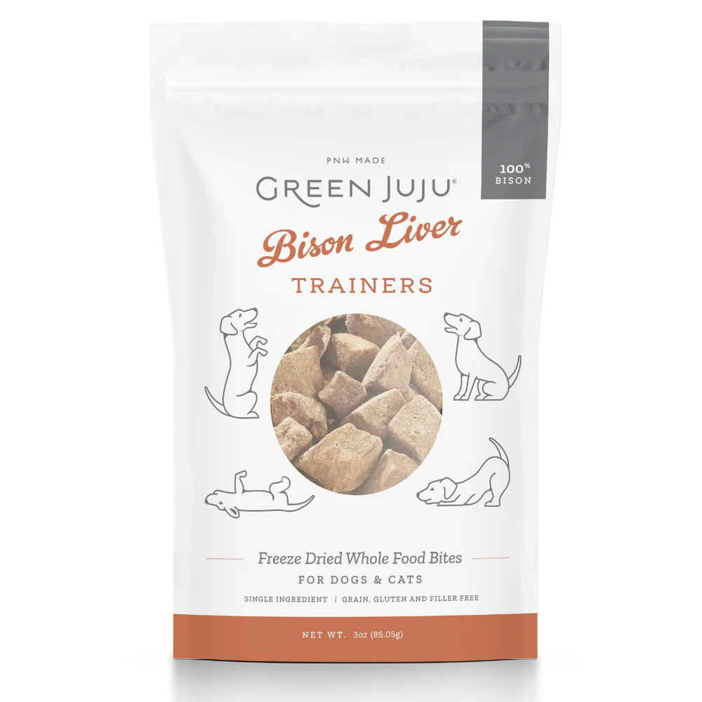 Green Juju Freeze-Dried Bison Liver Trainers Dog &amp; Cat Treats