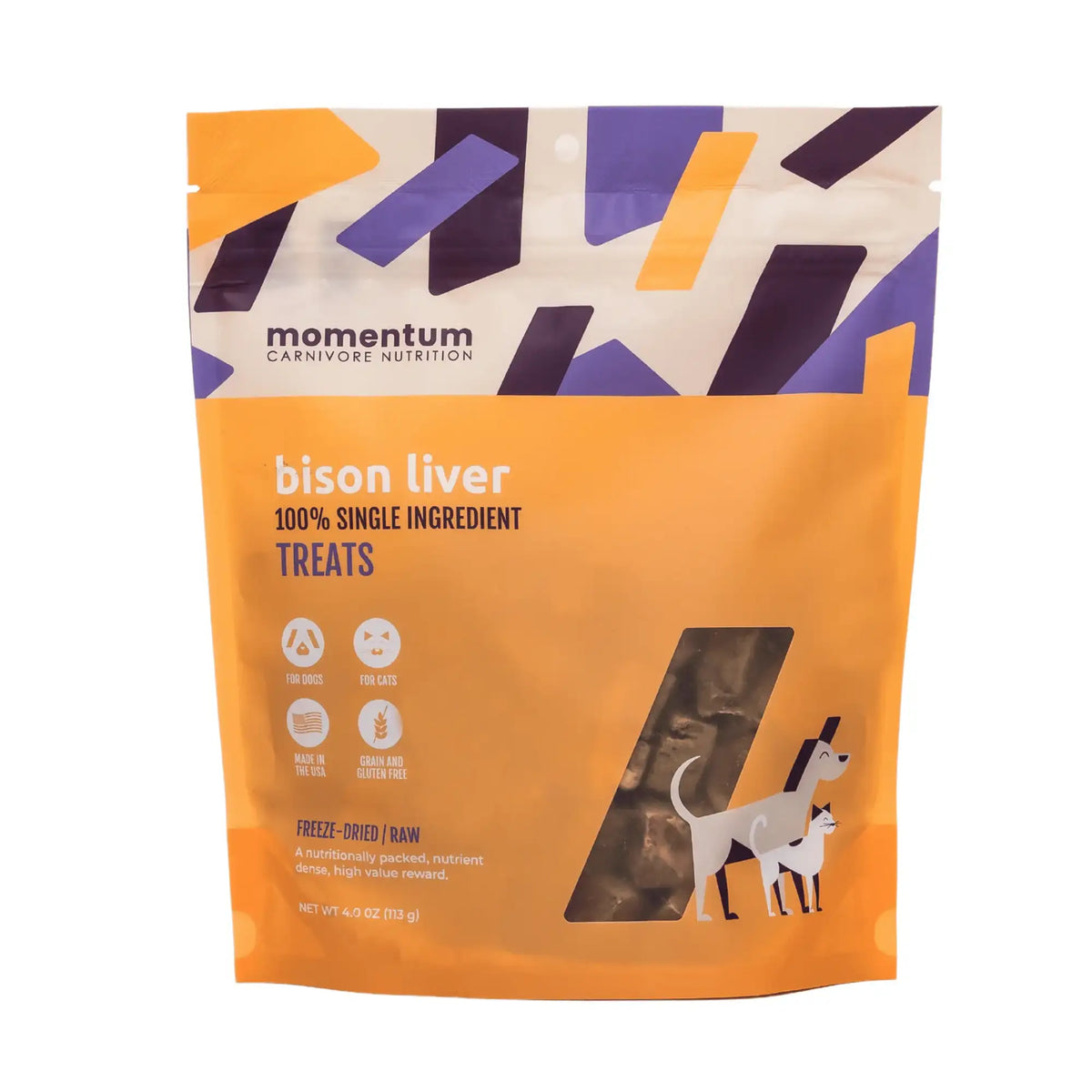 Momentum Carnivore Nutrition Freeze-Dried Raw Bison Liver Dog Treats