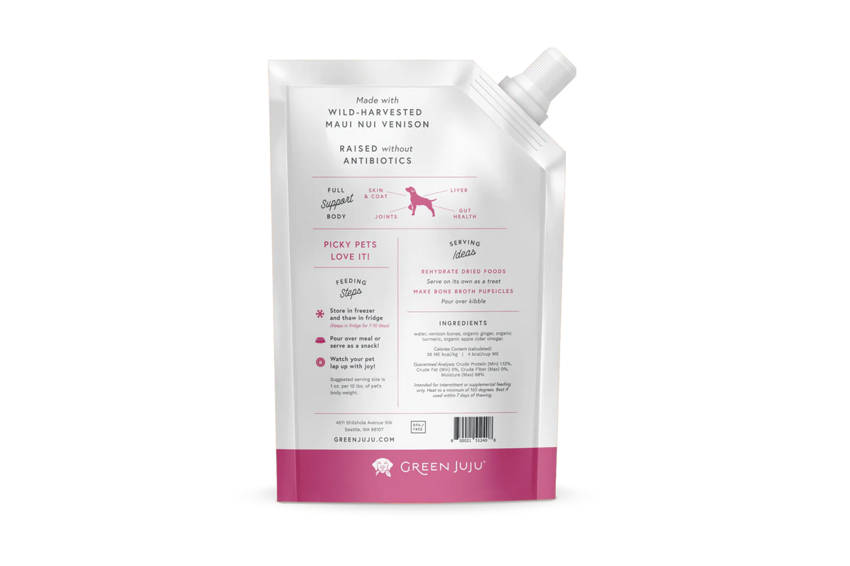 Green Juju Venison Bone Broth Frozen Dog &amp; Cat Supplement
