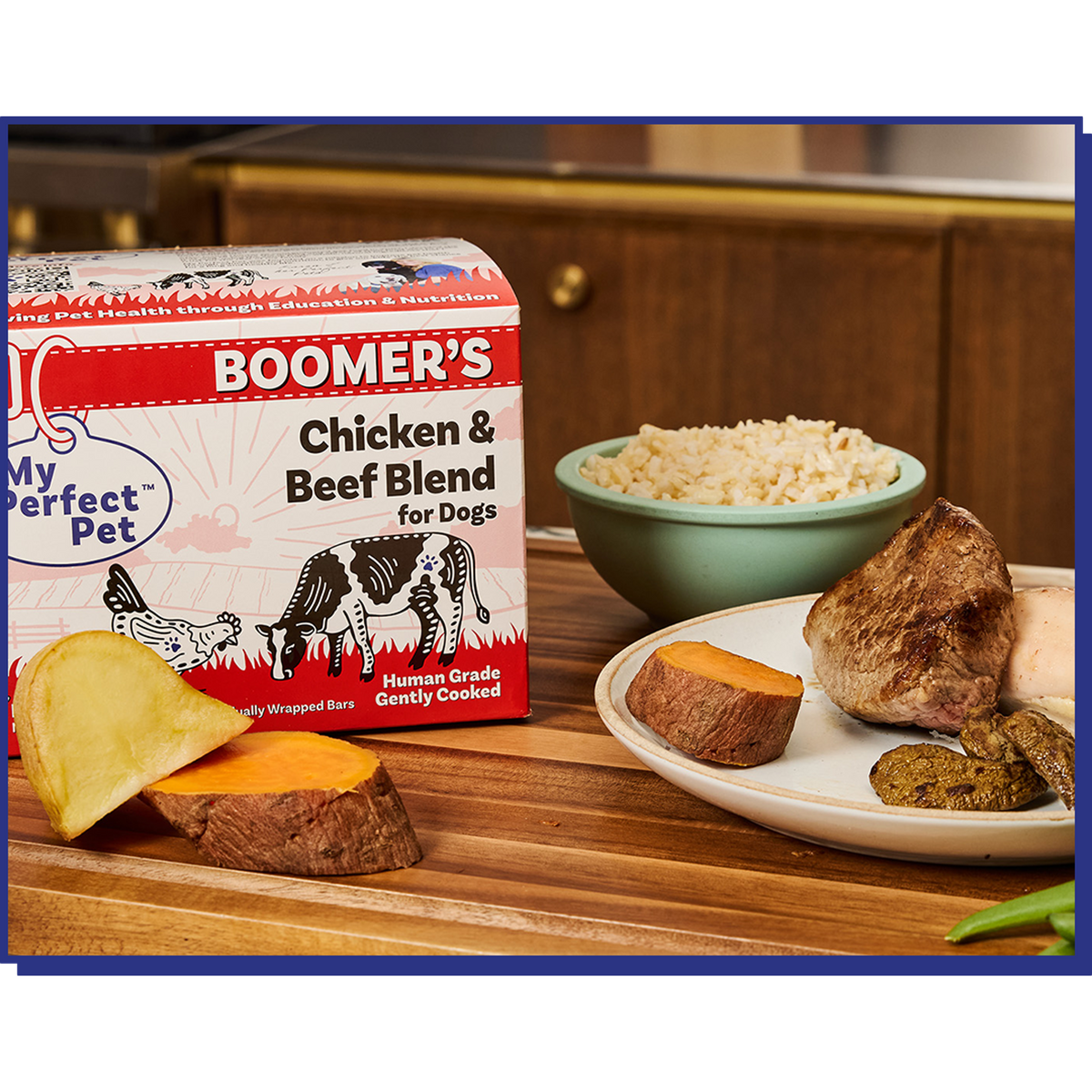 My Perfect Pet Boomer&#39;s Gently Cooked Chicken &amp; Beef Frozen Dog Food