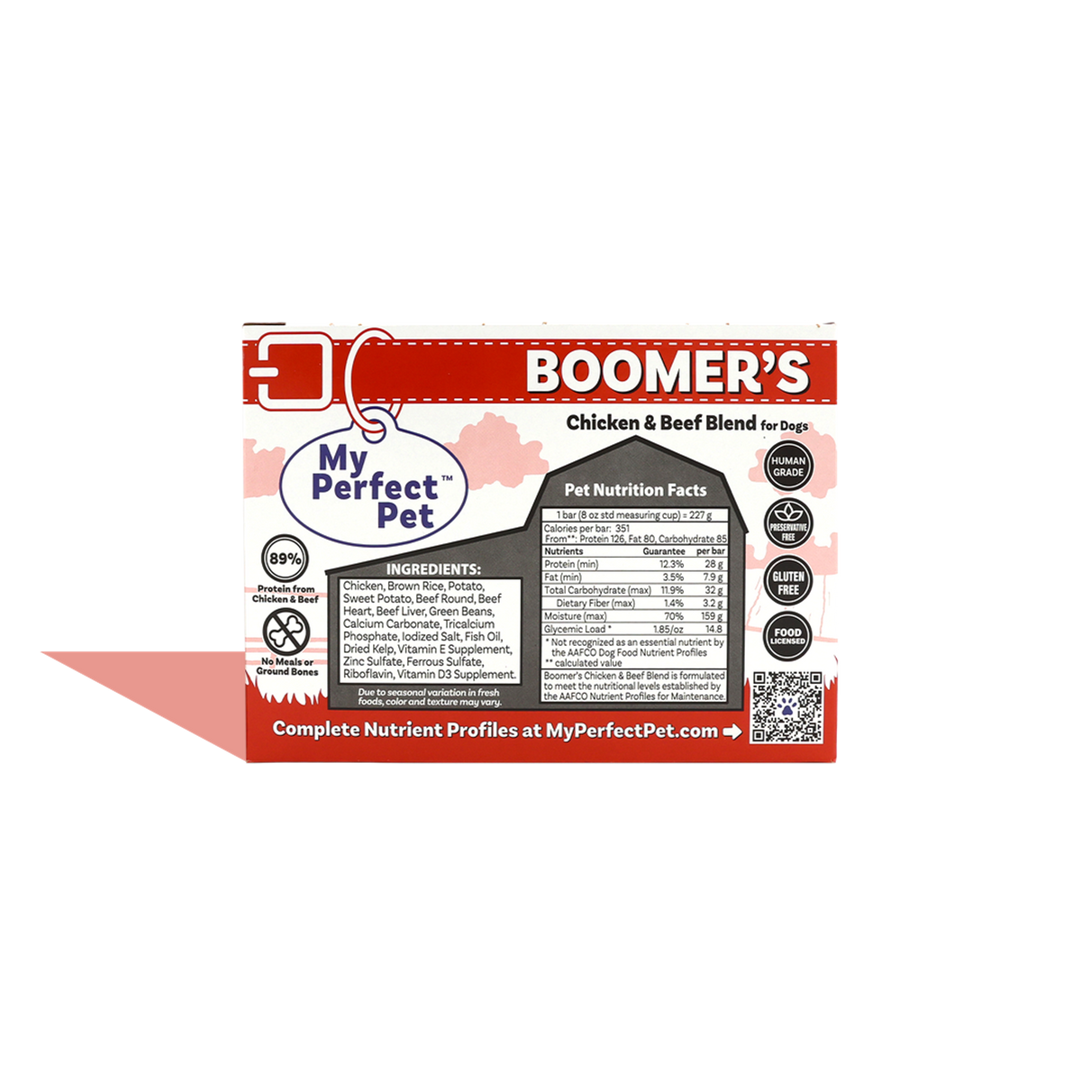 My Perfect Pet Boomer&#39;s Gently Cooked Chicken &amp; Beef Frozen Dog Food