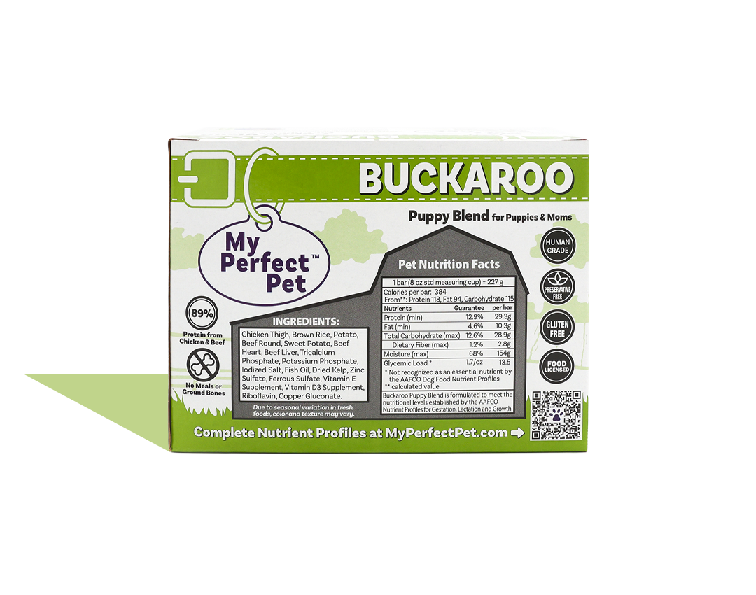 My Perfect Pet Gently Cooked Buckaroo Chicken &amp; Beef Puppy Blend Frozen Dog Food