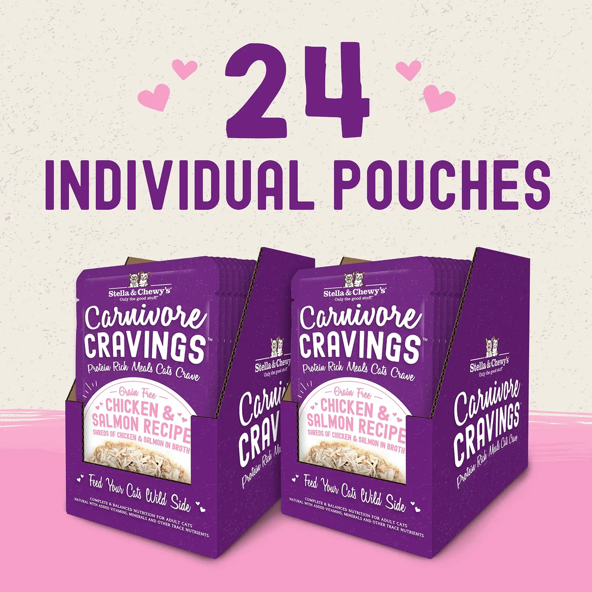 Stella &amp; Chewy&#39;s Savory Shreds Carnivore Cravings Chicken &amp; Salmon Cat Food