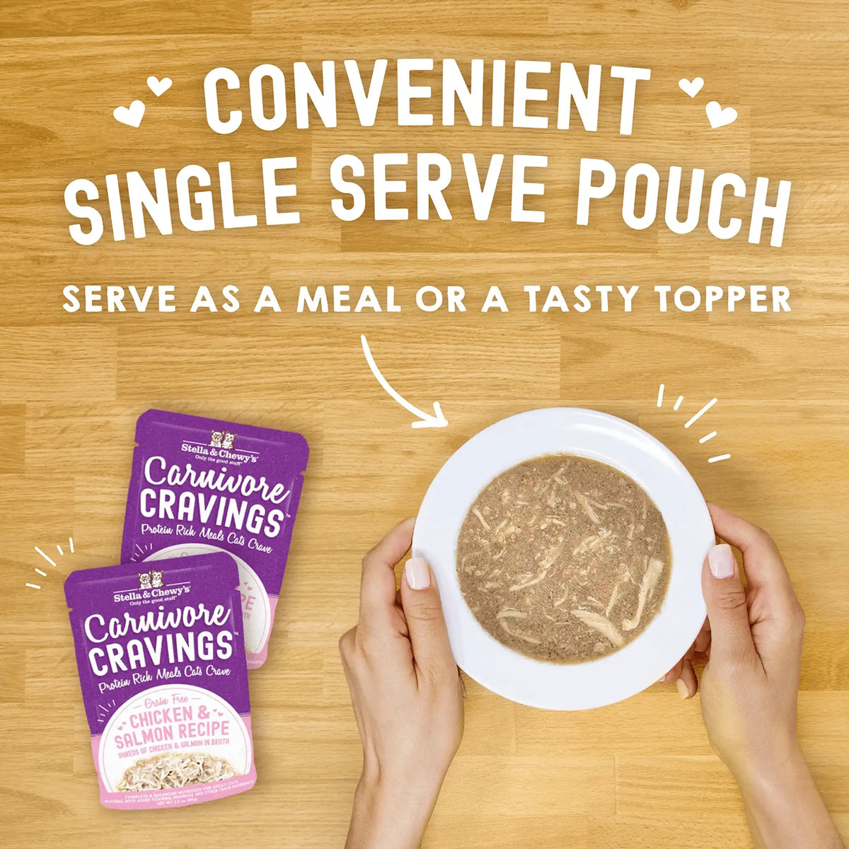 Stella &amp; Chewy&#39;s Savory Shreds Carnivore Cravings Chicken &amp; Salmon Cat Food