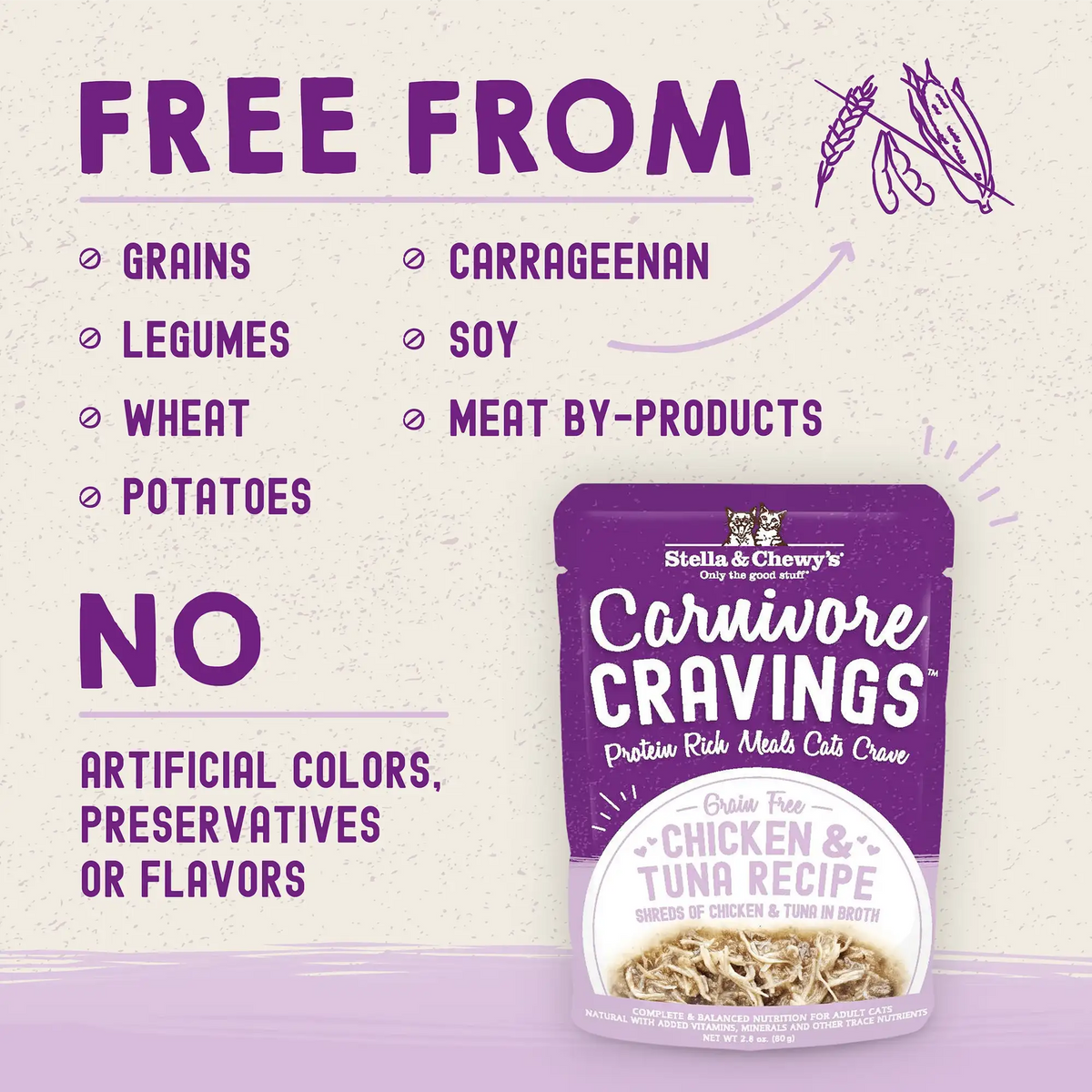 Stella &amp; Chewy&#39;s Savory Shreds Carnivore Cravings Chicken &amp; Tuna Cat Food