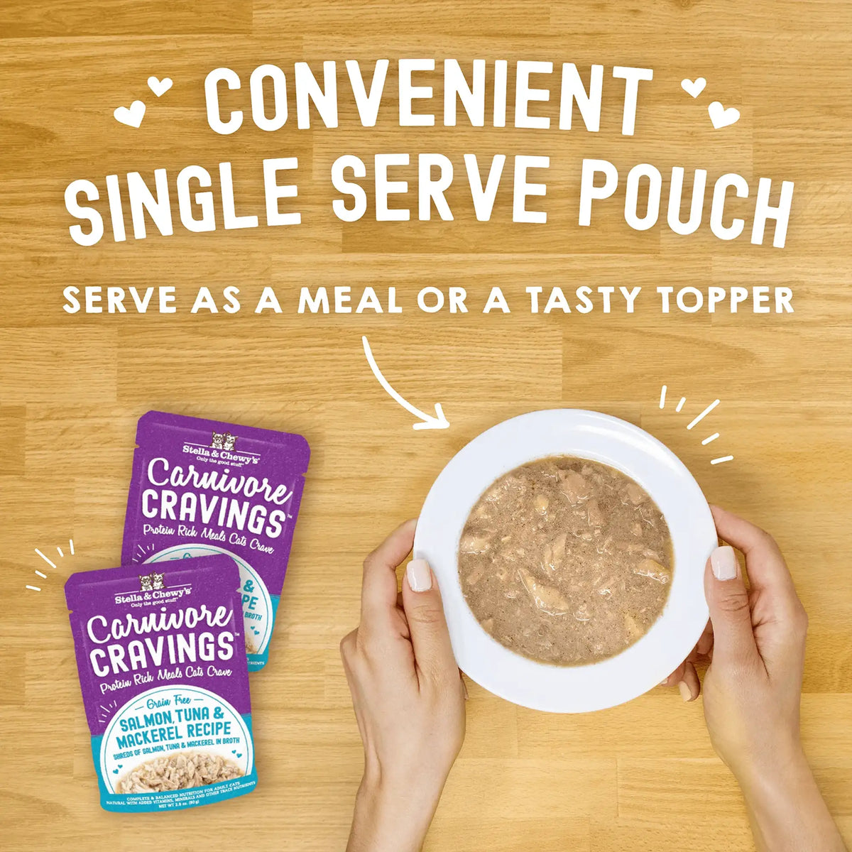 Stella &amp; Chewy&#39;s Savory Shreds Carnivore Cravings Salmon, Tuna &amp; Mackerel Cat Food