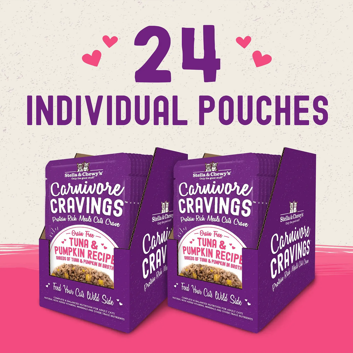Stella &amp; Chewy&#39;s Carnivore Cravings Savory Shreds Tuna &amp; Pumpkin Cat Food