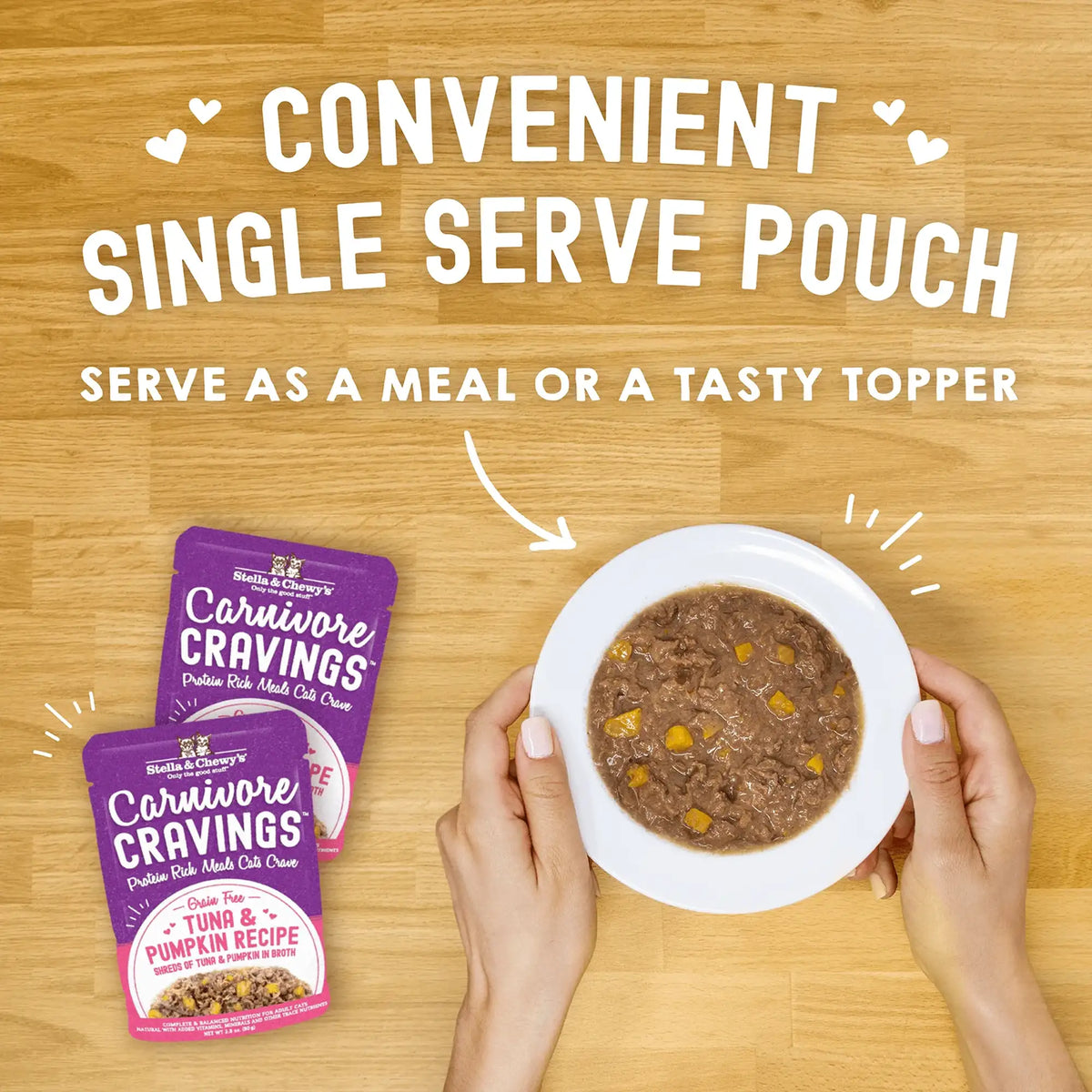 Stella &amp; Chewy&#39;s Carnivore Cravings Savory Shreds Tuna &amp; Pumpkin Cat Food