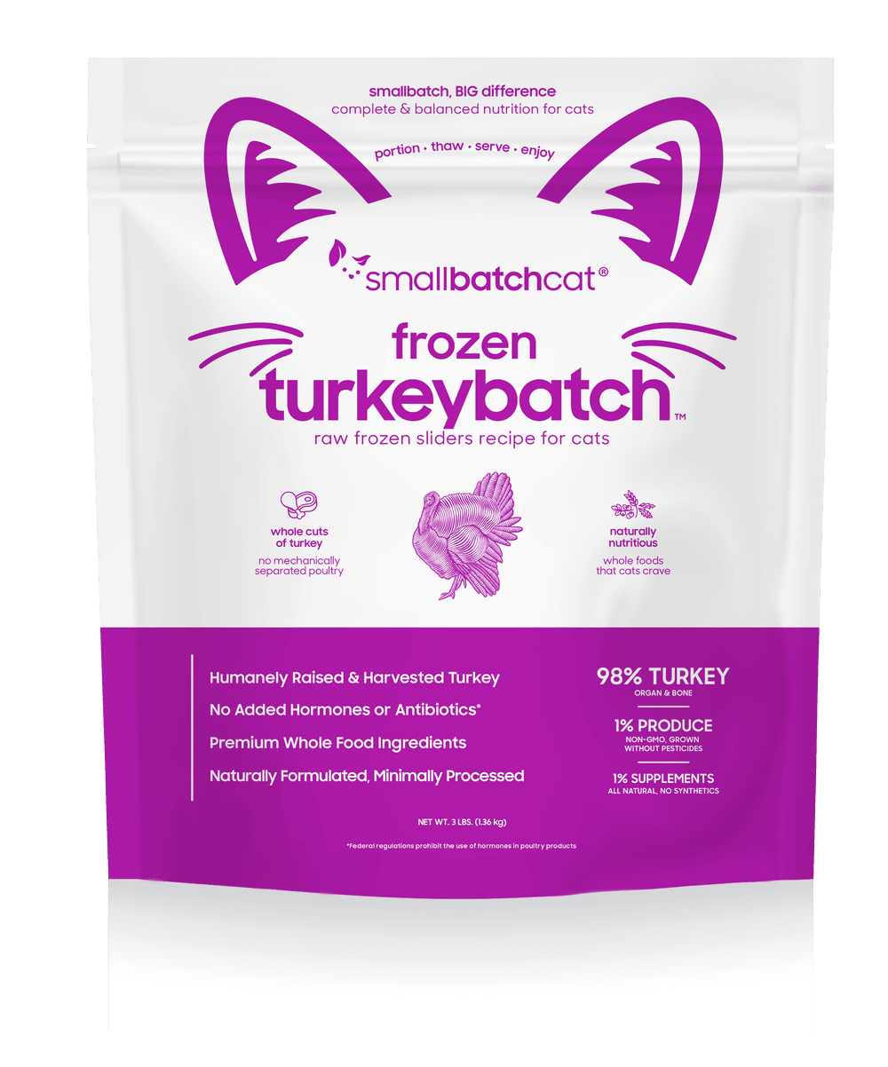 Small Batch Turkey Sliders Frozen Raw Cat Food