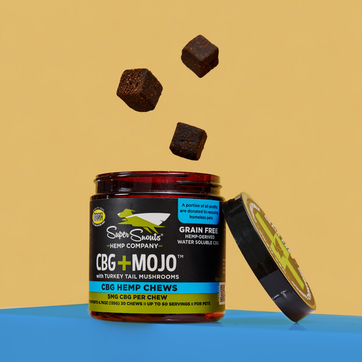 Super Snout Hemp CBG+Mojo with Turkey Tail Mushrooms CBG Hemp Chews for Dogs &amp; Cat