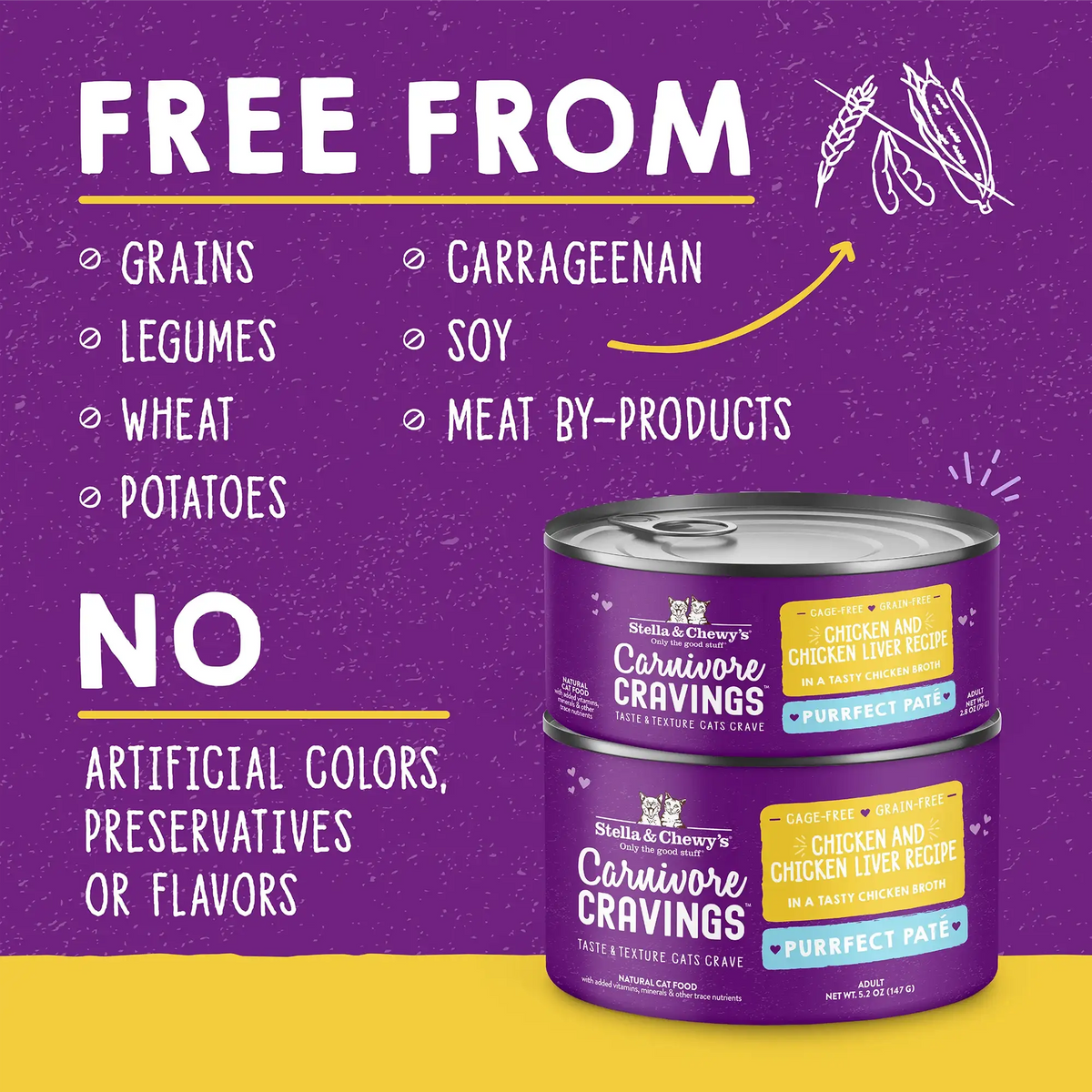 Stella &amp; Chewy&#39;s Carnivore Cravings Purrfect Pate Chicken &amp; Chicken Liver Canned Cat Food