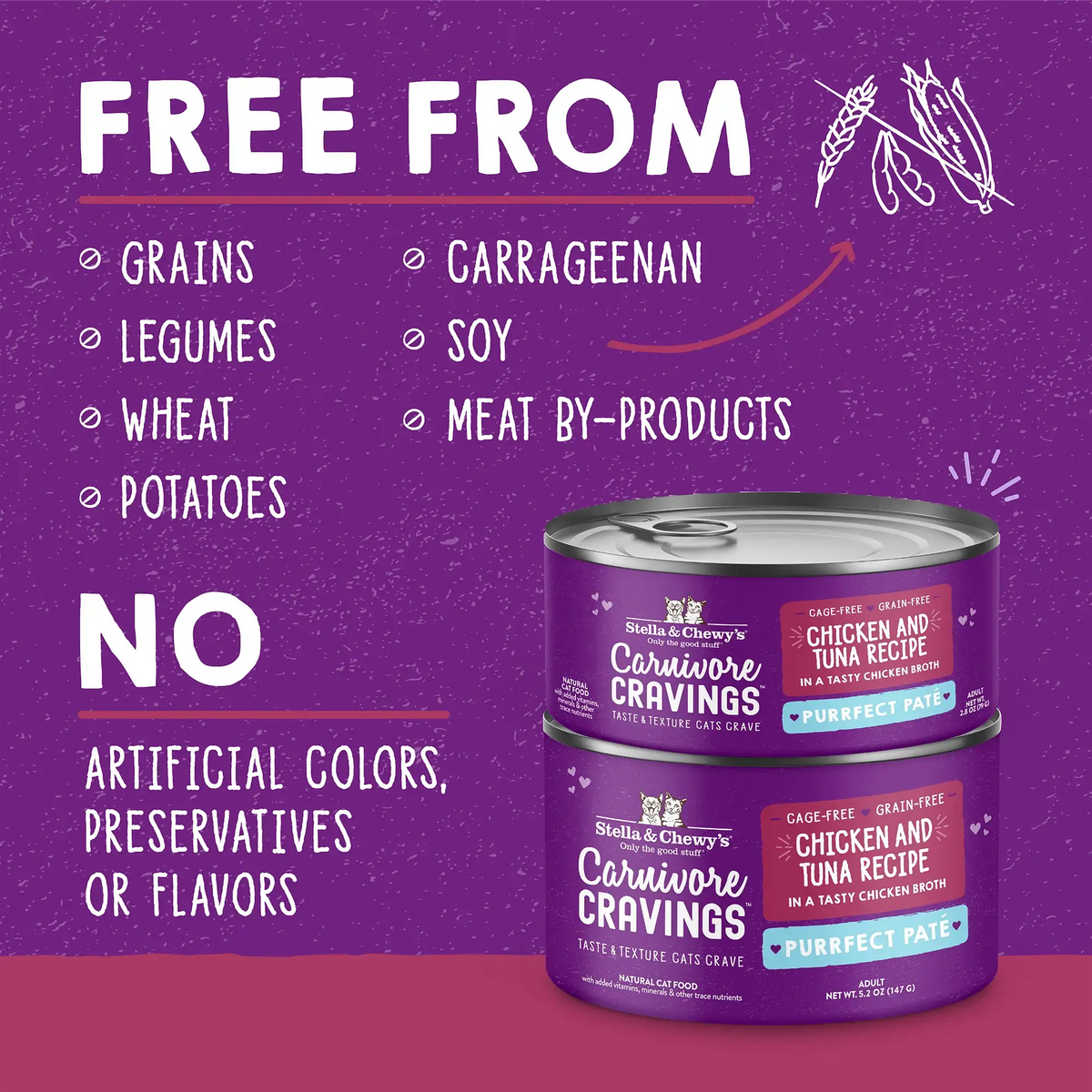 Stella &amp; Chewy&#39;s Carnivore Cravings Purrfect Pate Chicken &amp; Tuna Canned Cat Food