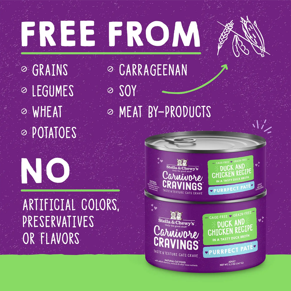 Stella &amp; Chewy&#39;s Carnivore Cravings Purrfect Pate Duck &amp; Chicken Canned Cat Food