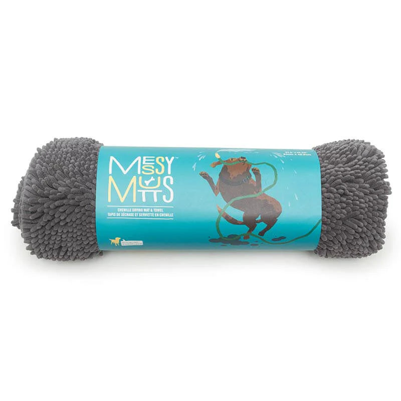Messy Mutts Microfiber Dog Drying Mat and Towel with Hand Pockets