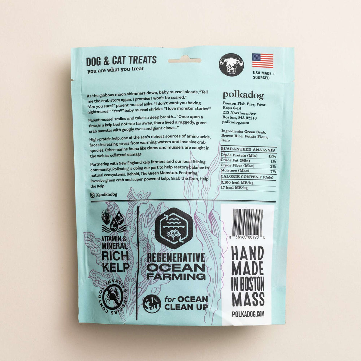 Polkadog Bakery Green Monstah Crab &amp; Kelp Dog Treats