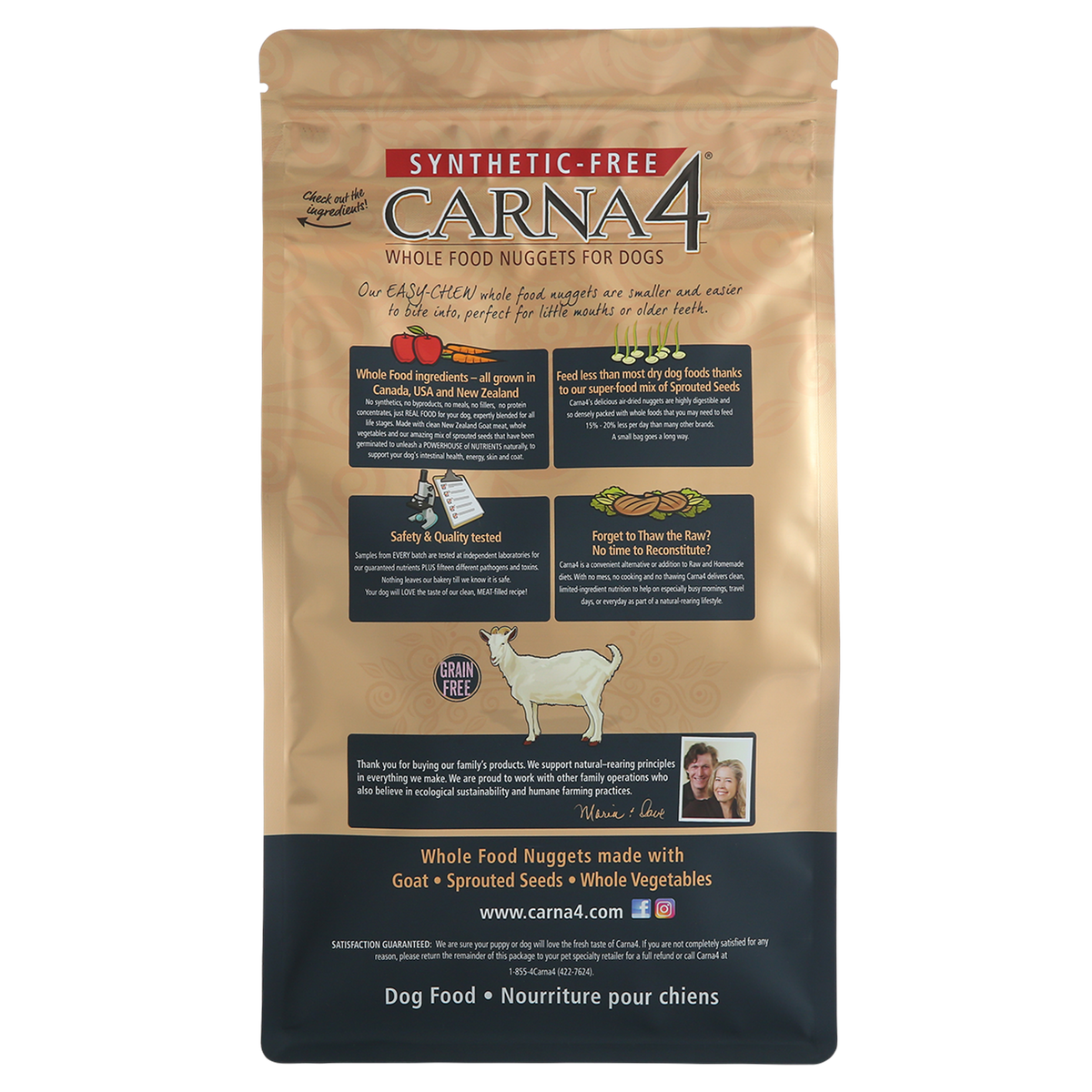 Carna4 Grain Free Easy Chew Goat Quick Baked Air Dried Dog Food