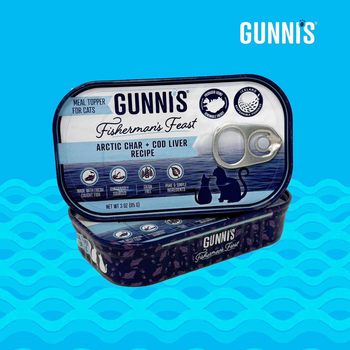 Gunni&#39;s Fisherman&#39;s Feast Arctic Char + Cod Liver Meal Topper for Cats