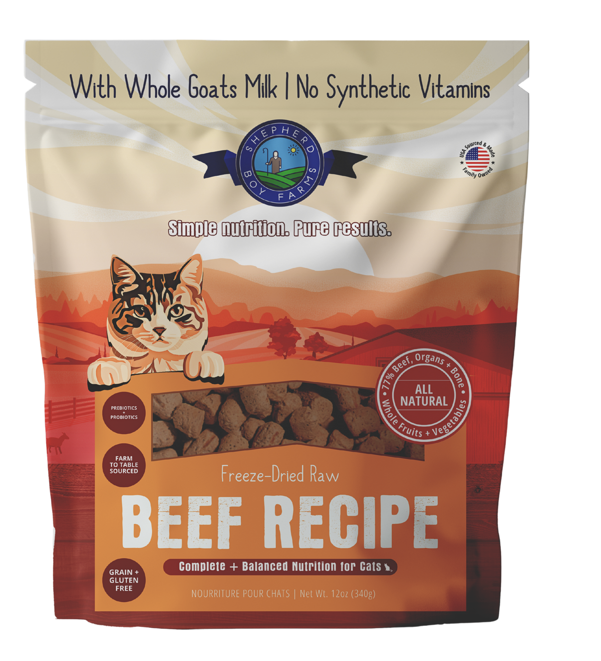 Shepherd Boy Farms Freeze-Dried Beef Recipe Cat Food