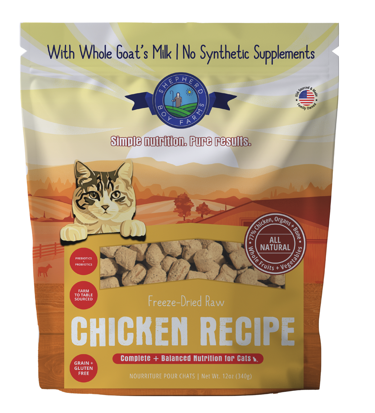 Shepherd Boy Farms Freeze-Dried Chicken Recipe Cat Food