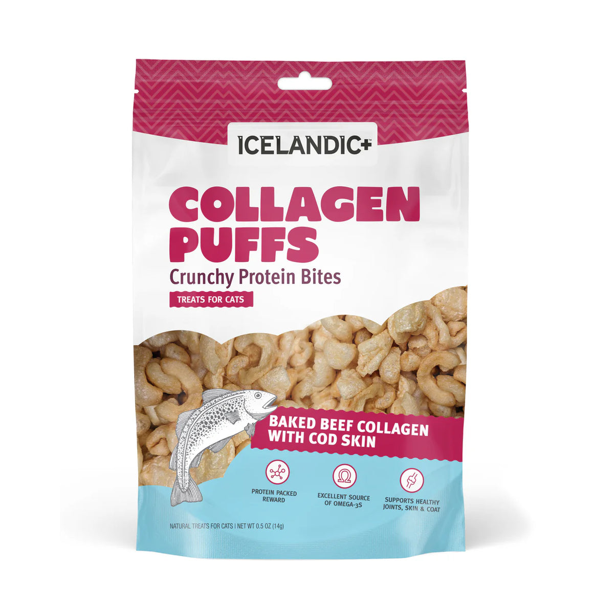Icelandic+ Collagen Puffs Baked Beef Collagen with Cod Skin Cat Treats