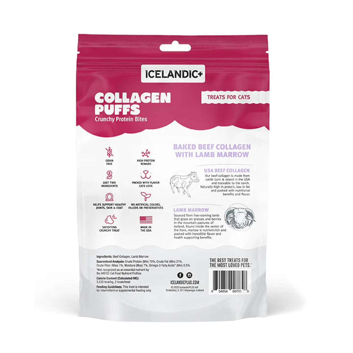 Icelandic+ Collagen Puffs Baked Beef Collagen with Lamb Marrow Cat Treats