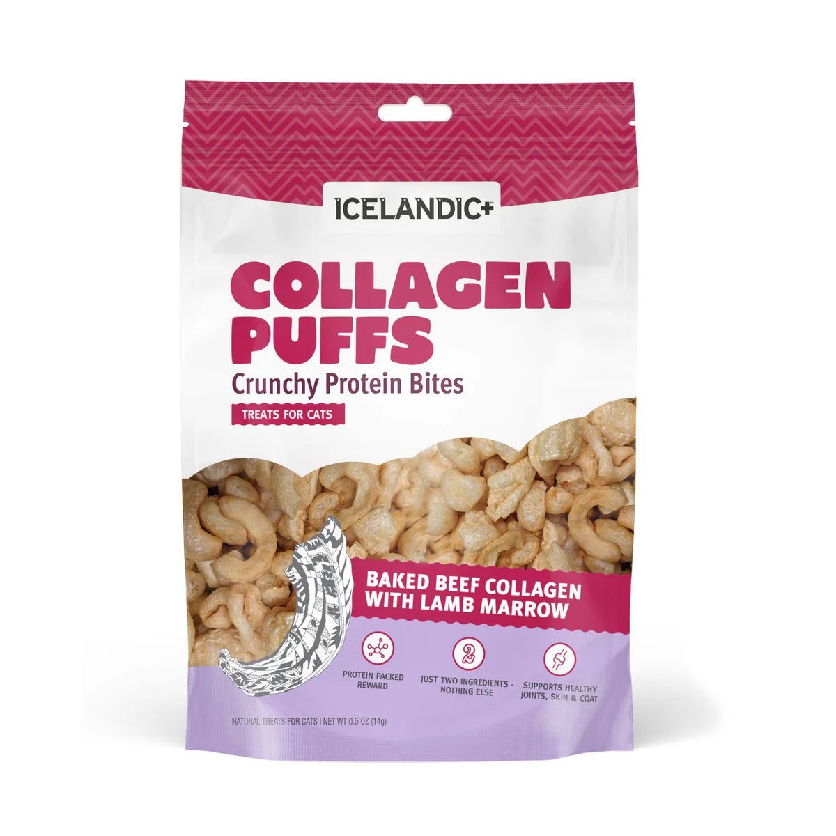Icelandic+ Collagen Puffs Baked Beef Collagen with Lamb Marrow Cat Treats